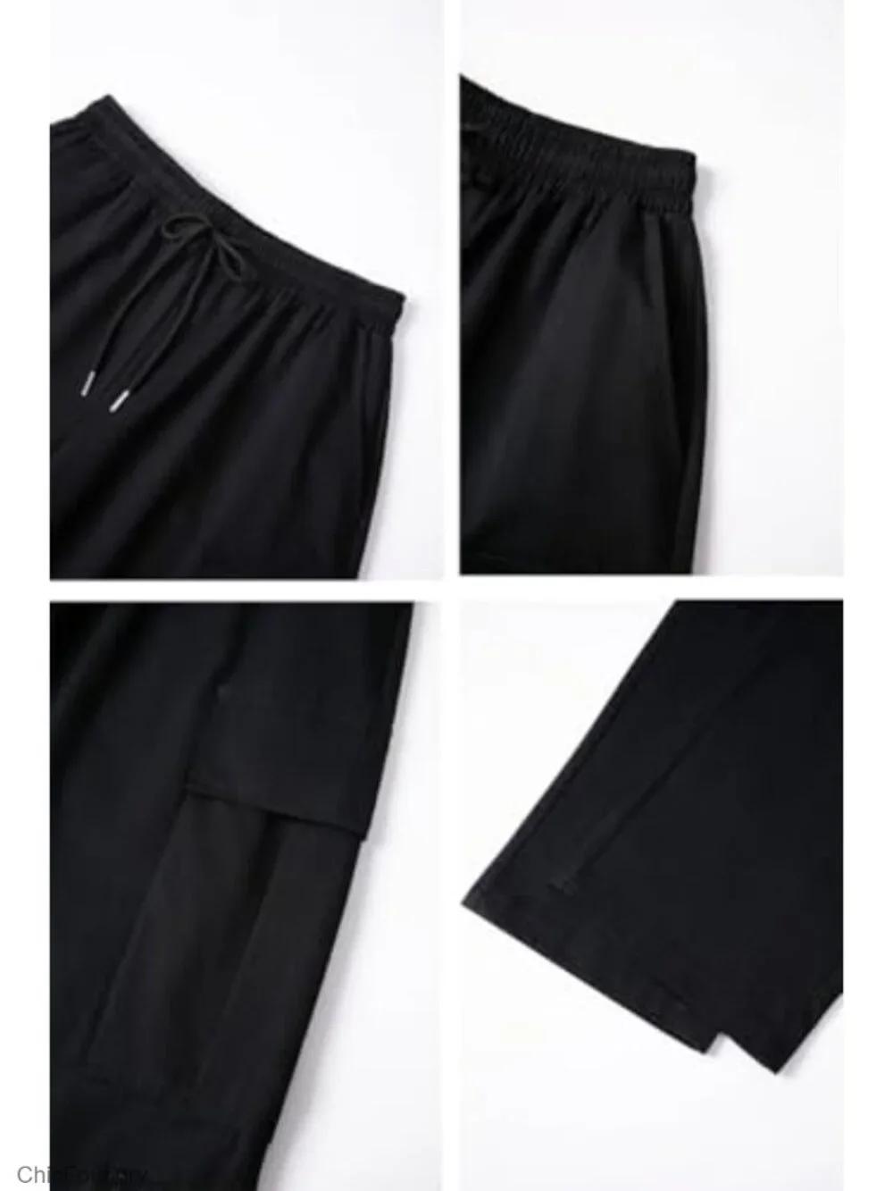 Baggy Cargo Pants Elastic Waist Drawstring Multi Pockets Streetwear Jogger